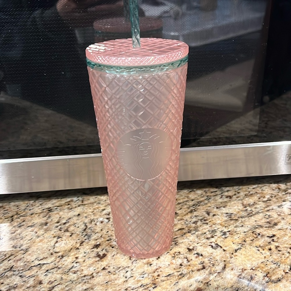 Starbucks 2023 Summer Unreleased Pink Pearl Jeweled 🩷💚